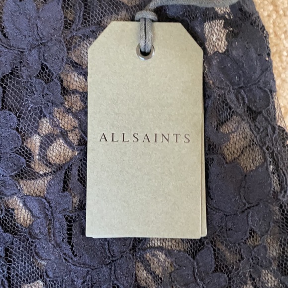 NWT All Saints Anya navy lace embroidered top 4 - Picture 10 of 13